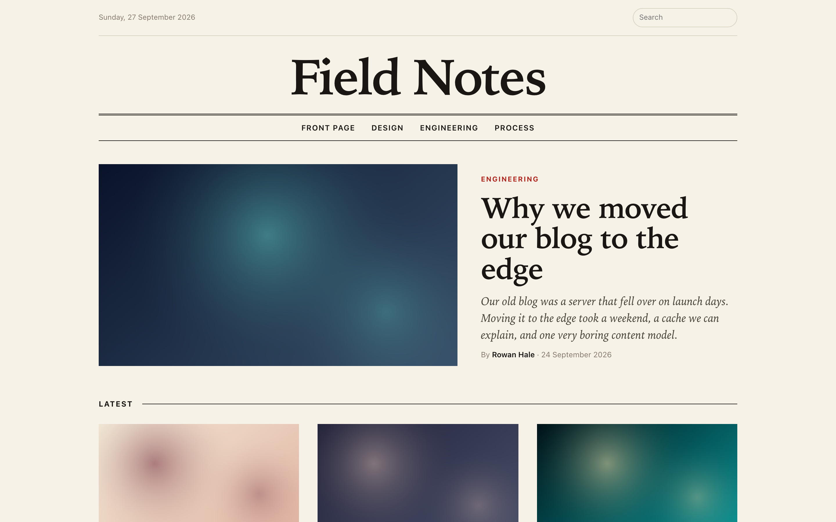 A magazine-style blog built with Next.js and Blogkit