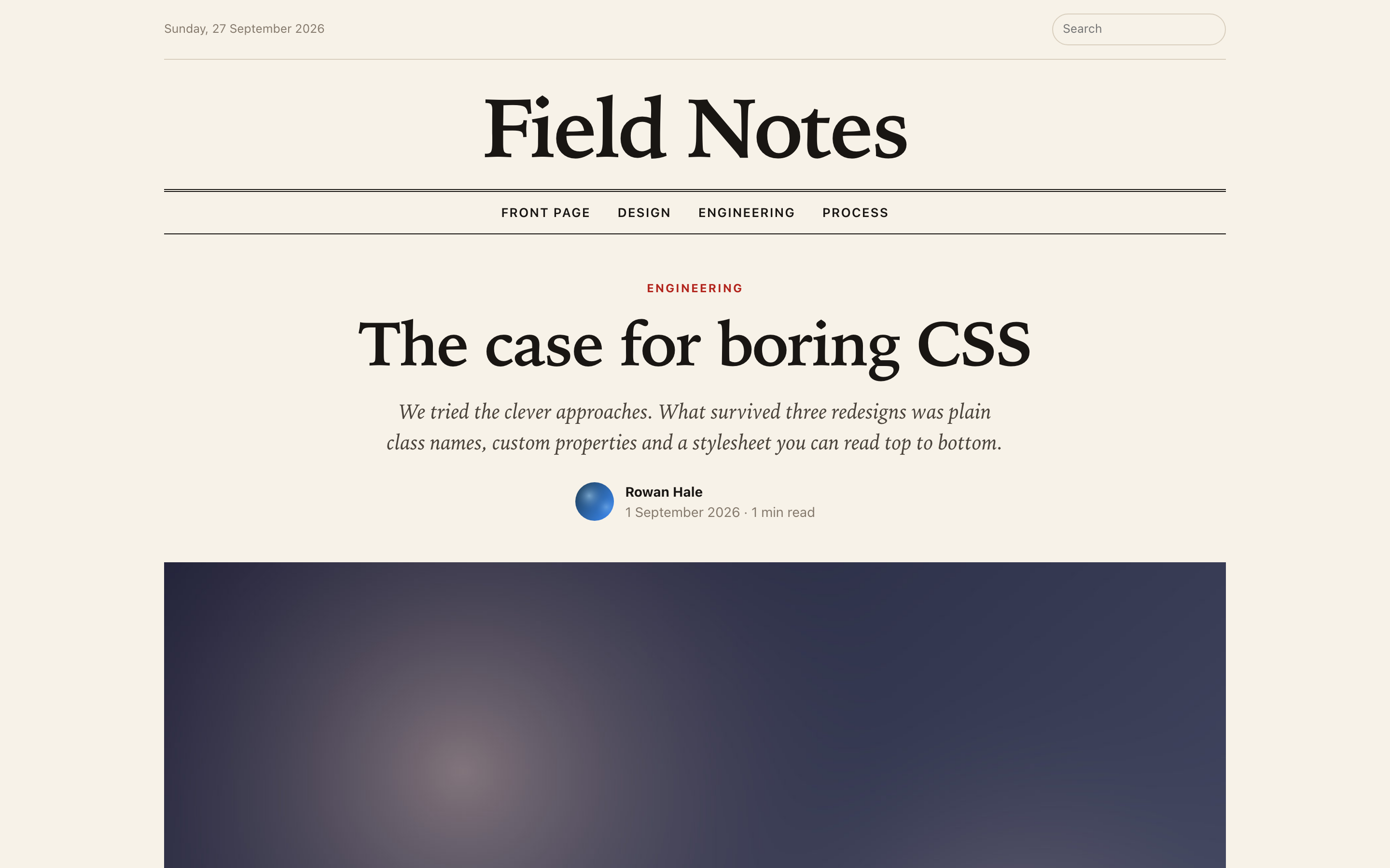 Magazine example — a post